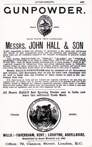 Publicité pour la poudre à canon par Messrs. John Hall & Son