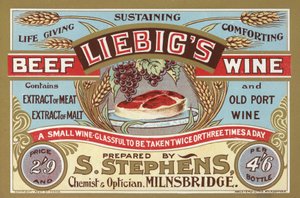 Publicité pour le vin de bœuf Liebigs