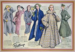 Publicité pour la collection de printemps de Pontings, années 1950 - English School