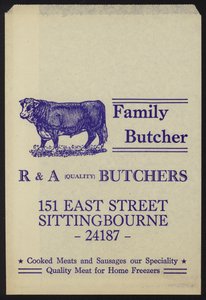 Publicité pour R & A Butchers - English School