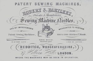 Publicité pour les machines à coudre Robert S Bartleet