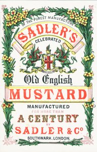 Publicité pour la vieille moutarde anglaise de Sadlers
