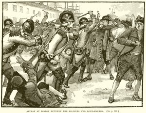 Rixe à Boston entre les soldats et les cordiers - English School
