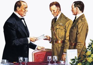 Alcock et Brown recevant un prix de Winston Churchill - English School