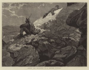 Parmi les brigands, IV, un poste de voleurs (gravure) - English School