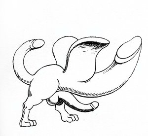 Amulette avec un triple phallus - English School
