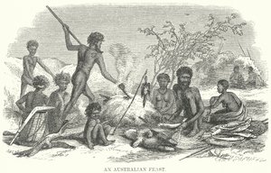 Un festin australien (gravure) - English School