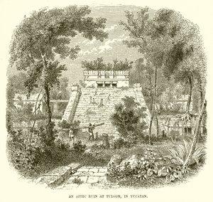 Une ruine aztèque à Tuloom, au Yucatán - English School