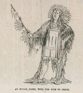 Un chef indien avec le calumet de la paix - English School