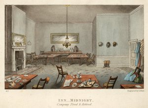 Une auberge à minuit; compagnie fatiguée et retirée - English School