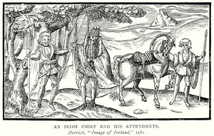 Un chef irlandais et ses assistants (gravure) - English School