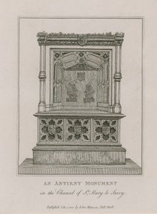 Un ancien monument dans le chœur de St Mary le Savoy