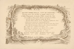 Murs romains anciens de Chester (lithographie)