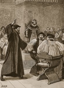 Andrew Melville devant le Conseil privé écossais, illustration de Cassells Illustrated History of England