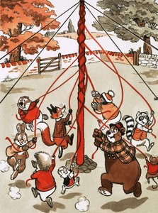 Animaux autour du mât de mai - English School