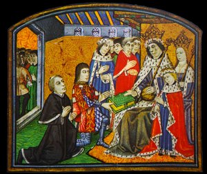 Anthony Woodville, comte Rivers, présentant les Dictes et Dits des Philosophes à son beau-frère, Édouard IV