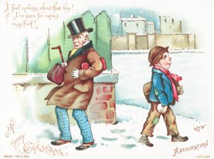 Anticipation! Homme se sentant menacé! Carte de Noël