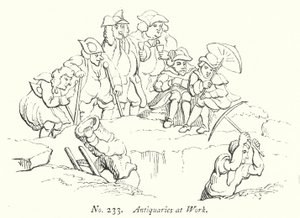 Antiquaires au travail (gravure) - English School
