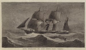 Exploration arctique, le yacht "Pandora" de M. Allen Young (gravure) - English School
