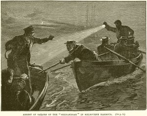 Arrestation des marins du Shenandoah dans le port de Melbourne