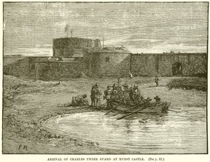 Arrivée de Charles sous garde à Hurst Castle