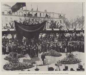 Arrivée du prince de Galles pour poser la première pierre d