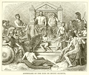 Assemblée des dieux sur le mont Olympe - English School
