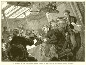 Dîner dans le salon de première classe d