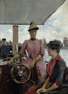 À la barre - Dames à bord du bateau fluvial Hassan