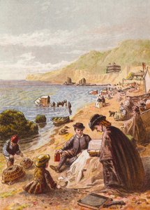 A la plage (lithographie couleur)