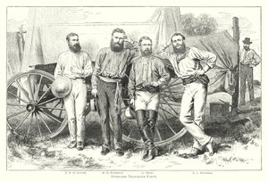 Australie : équipe du télégraphe transcontinental (gravure)