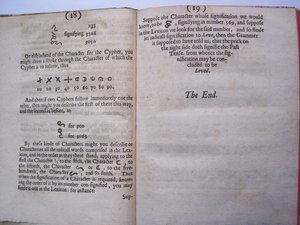 Pages de The ground-work, or foundation laid, (or so intended) for the framing of a new perfect language: and an universal or commonwriting par Francis Lodowyck, publié à Londres, 1652