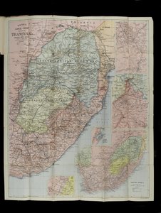 Grande carte de Bacon du Transvaal, État libre d