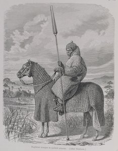 Cavalier Baghirmi en armure matelassée, de 