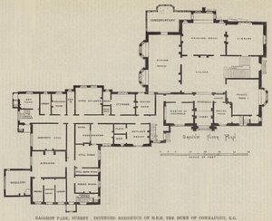 Bagshot Park, Surrey, résidence prévue de SAR le duc de Connaught, KG (gravure)