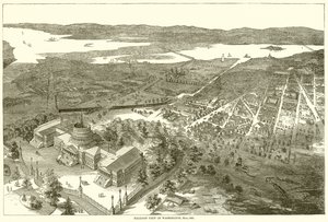 Vue en ballon de Washington, mai 1861 - English School