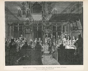 Banquet donné au roi Charles II, 30 mai 1660, par les États de Hollande - English School