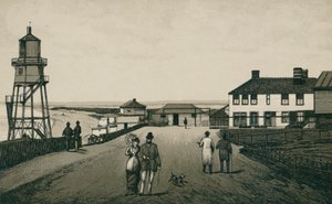 Bains et sable, Dovercourt (litho) - English School