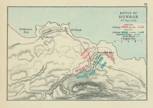 Bataille de Dunbar (lithographie couleur) - English School