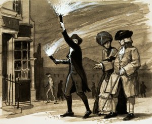 Avant les lampadaires, les riches employaient des personnes pour tenir des torches lors de leurs promenades du soir