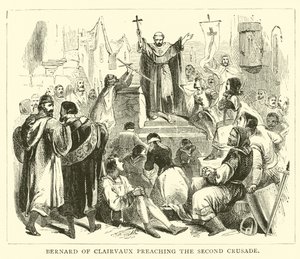 Bernard de Clairvaux prêchant la deuxième croisade - English School