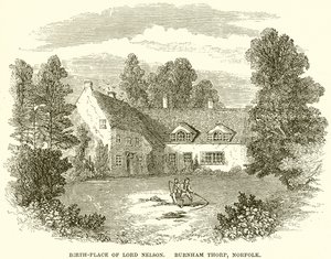 Lieu de naissance de Lord Nelson. Burnham Thorp, Norfolk - English School