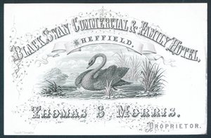 Black Swan Commercial & Family Hotel, Sheffield, carte de visite - English School