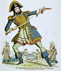 Barbe Noire le pirate (gravure en couleur)