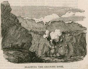 Explosion du rocher de granit, Rubislaw, Aberdeen - English School