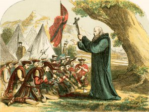 Bénédiction des soldats écossais avant la bataille de Bannockburn