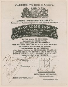 Blossoms Inn, Lawrence Lane, Cheapside, Bill - English School