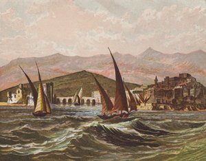 Bateaux naviguant au large de la Terre Sainte - English School