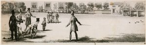 Jeu de boules pendant la Régence dans un jardin de plaisance non identifié - English School