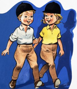 Garçon et fille en jodhpurs